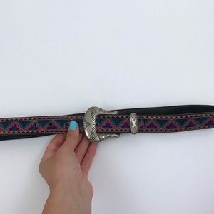 Vintage 80s Western Nuovo Woven Navajo Aztec Belt
